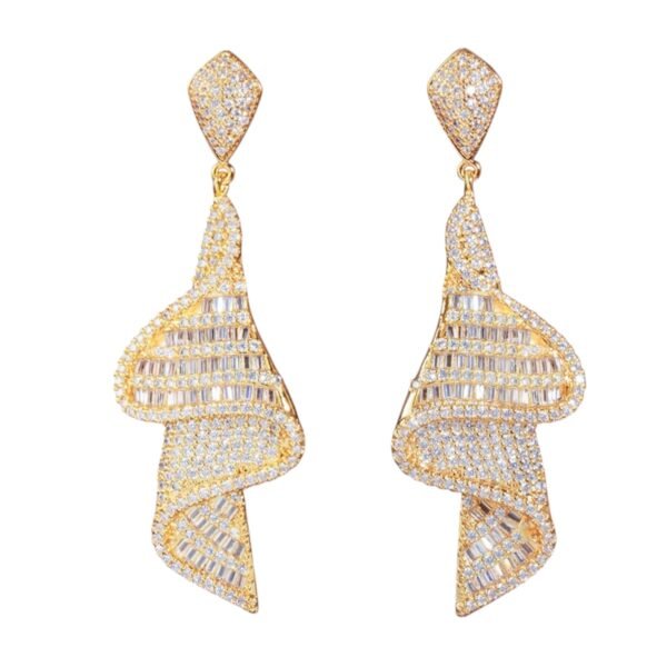 Aria Luscious Geometric CZ Earring(Gold)