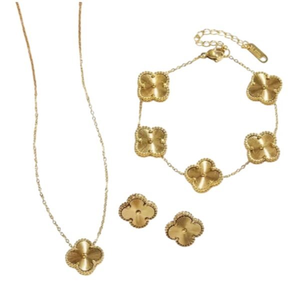 Lucie 15mm plain clover set (Gold)