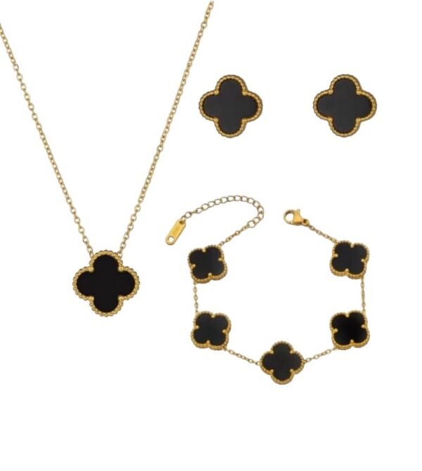 Lucie 15mm plain clover set (Black)