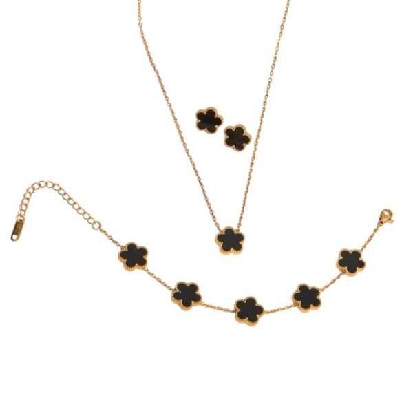 Lucie 13mm Single Clover set (Black)