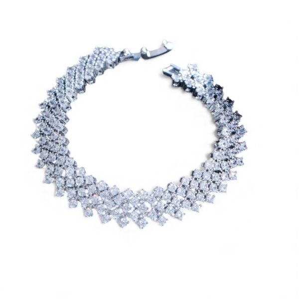 Aria Onyx wide Tennis bracelet (Silver)