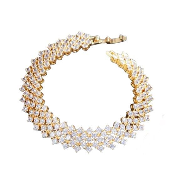 Aria Onyx wide Tennis bracelet(Gold)