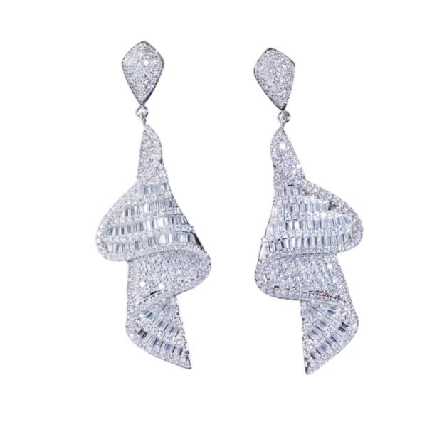 Aria Luscious Geometric CZ Earring (Silver)