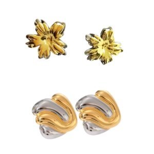 Bijou Simple girls 2in1 Two tone earring