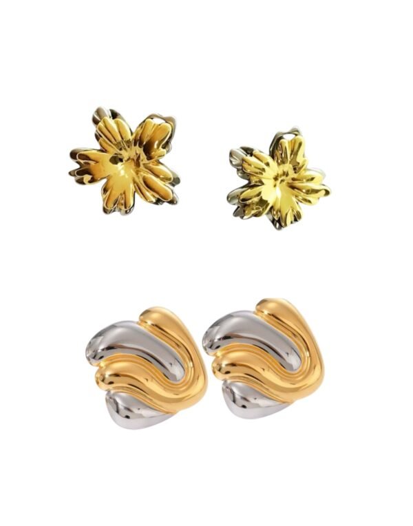 Bijou Simple girls 2in1 Two tone earring