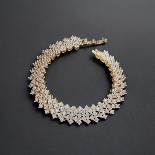 Onyx wide Tennis bracelet(Gold)