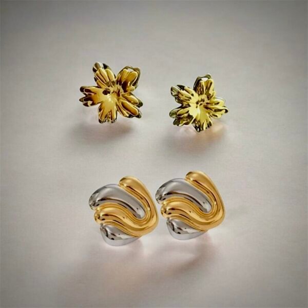 Bijou Two tone earring Set 04