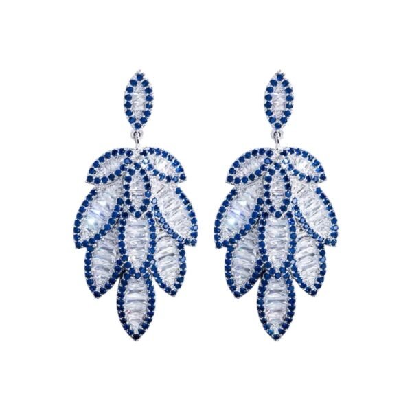 Aria luscious Blue Feather Dangling earring