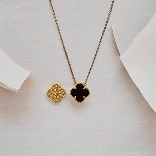 Maya zircon clover necklace